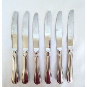 CALDERONI Oxford Dinner Knife Stainless Steel Italy 18/10 Set Of 6